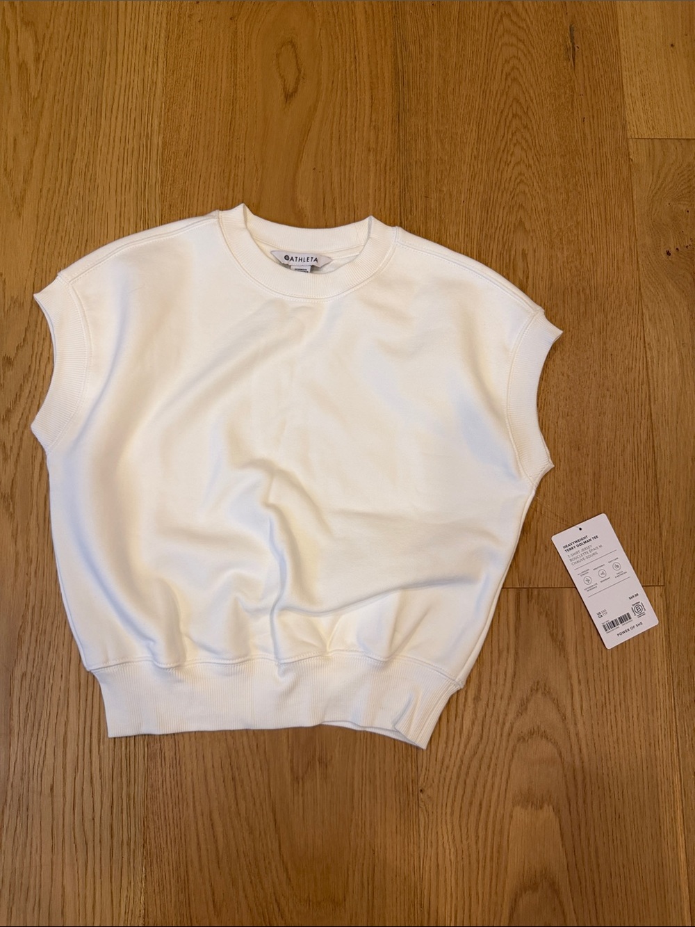 Athleta womens White Sleeveless Crewneck Top